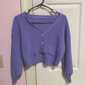 dropped lavender cropped cardigan
